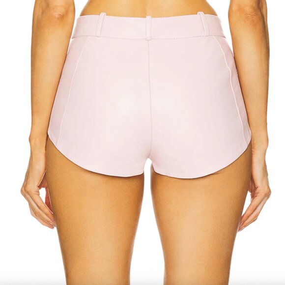 LAMARQUE Annaise Hot Short in Ballerina Light Pink Leather Micro Mini Booty - Picture 4 of 11